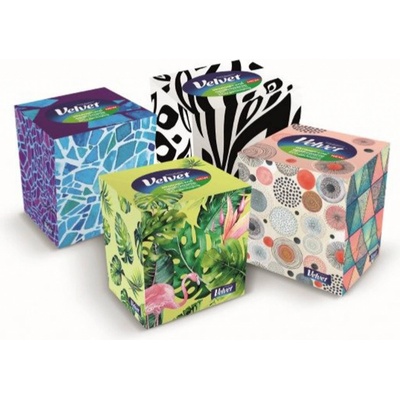 Velvet Cube papírové kapesníčky 3-vrstvé 60 ks