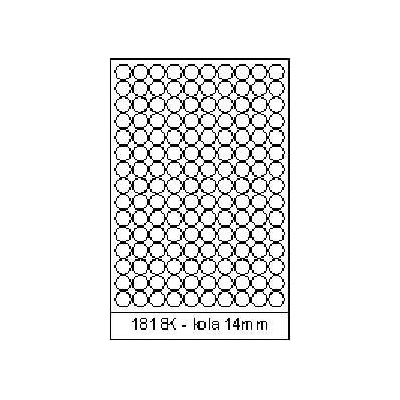 CDRmarket ETR0ECO1818kA4100 Samolepicí etikety 18 mm 150 etiket A4 100 listů kulaté bílá