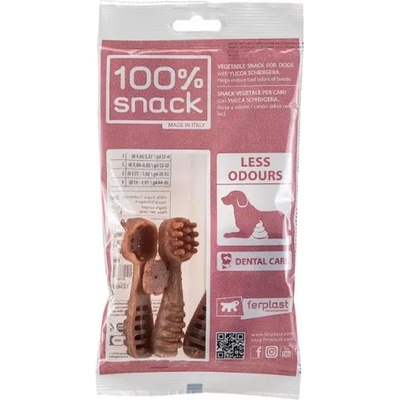 Ferplast Snack Fillable Medium - Toothbrush Yucca - Натурални и вегетариански дентални стикове във форма на четка за зъби за кучета с юка, 88 гр