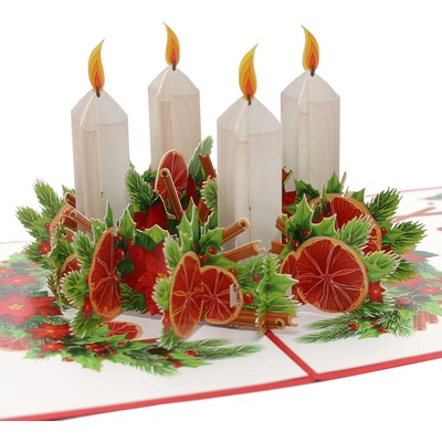 Kiriori Поздравителна картичка Kiriori Pop-up - Коледен венец (CSRCH207PANO)