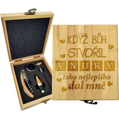 Sablio Dárková sada na víno Když Bůh stvořil vnuky: 147×168×49 mm
