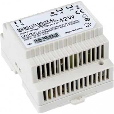 LED zdroj 12V 42W na DIN lištu - DIN lišta 12V 42W TLDR-12-42 zdroj vnitřní TL-05402