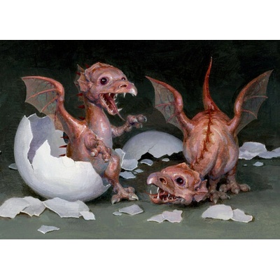 (B) 3D pohľadnica Dragon baby born