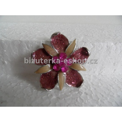 Bizuterka-eshop.cz brož květ s kamínky fialová BZ-04204
