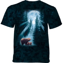 The Mountain pánske batikované tričko Pure Feeling medvede tmavo zelené