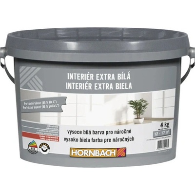 Hornbach Farba na stenu Interiér Extra Biela 4 kg
