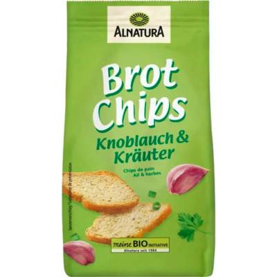 Alnatura Bio chlebové chipsy s česnekem a bylinkami 100 g