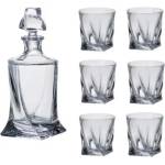 Bohemia Interactive Гарафа и чаши за уиски Bohemia - Quadro, 340 ml, 6 бр (560018)