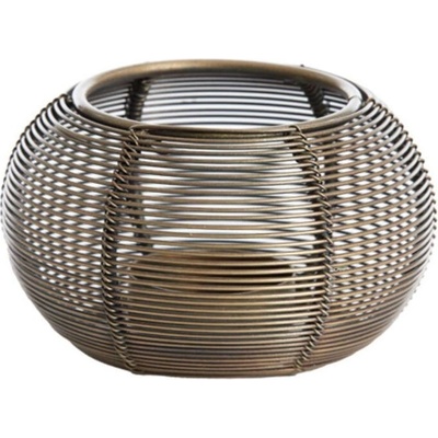Bronzový antik kovový svícen Biano - Ø 11*7 cm - Light & Living