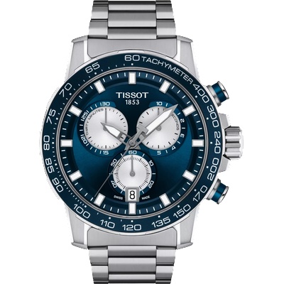 Tissot Мъжки часовник Tissot Supersport Chrono 45.5mm 125.617. 11.041. 00, Сив / Син (TIS125.617.11.041.00)