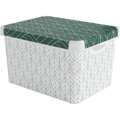 Keter Бяла/зелена пластмасова кутия за съхранение с капак 39, 5x29, 5x25 cm L - Curver (261269)