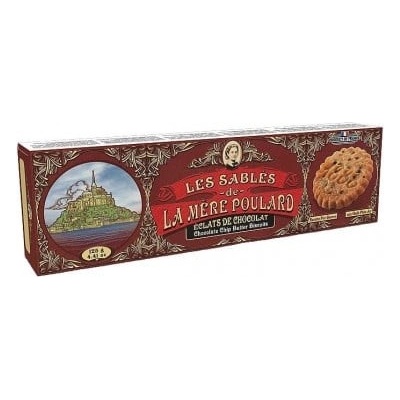 La Mére Poulard Chocolate chip buter krabička Máslové sušenky s kousky čokolády 125 g