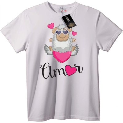 NOONEBRAND Тениска със сладко овче и сърца - 3XL, Black