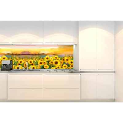 DIMEX KI-180-214 Fototapeta do kuchyne Maľba slnečníc, rozmery 180 x 60 cm