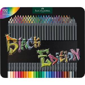 Faber-Castell - Colored pencil set Black Edition 100 pieces in a metal case - FC116490 (FC116490)