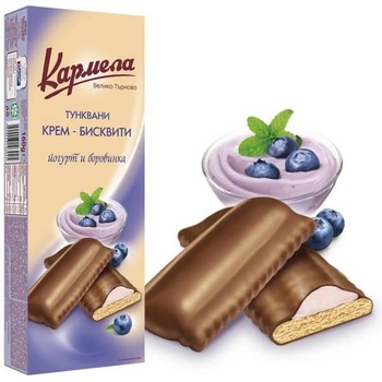Image 1 of Karmela КРЕМ-БИСКВИТИ КАРМЕЛА ЙОГУРТ И БОРОВИНКА
