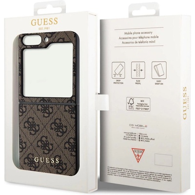GUESS Гръб Guess 4G Charms Case за Samsung Galaxy Z Flip 5 - Кафяв (3666339171957)