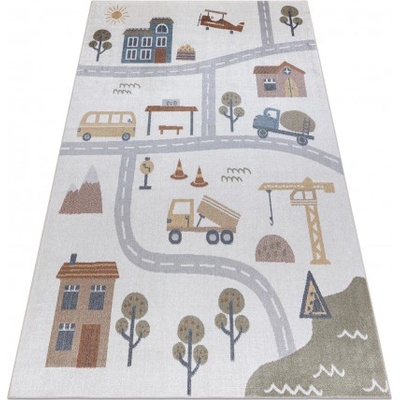 Makro Abra Bono 9207 Auta Ulice Město Autobus krémový světle šedý