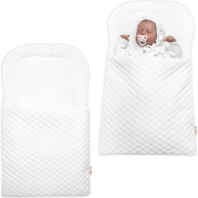 Baby Nellys Zavinovačka fusak Deluxe na zips prešívaný Velvet biely