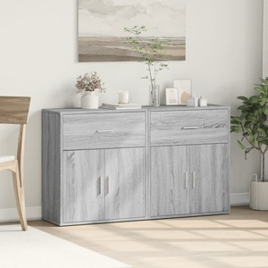 vidaXL Сайдборди, 2 бр, сив сонома, 60x31x70 см, инженерно дърво (3276551)