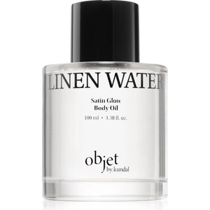 KUNDAL Objet Satin Glow Body Oil подхранващо масло за тяло за интензивна хидратация с аромат Linen Water 100ml