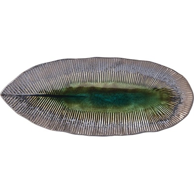MIJ Servírovací tanier MIDORI 32,5 x 13,5 cm zelená keramika