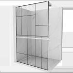 Mexen Kioto+ душ кабина с рафт Walk-in 140 x 200 см, черен мотив, бяла - 800-140-121-20-78 (800-140-121-20-78)