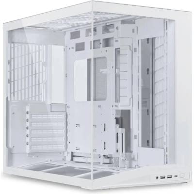 Кутия Lian Li O11 Dynamic Mini V2, ATX/microATX/Mini-ITX, 1x USB 3.2 Gen 1 Type-C, с прозорец, бяла, без захранване (G99.O11DMIV2W.00)