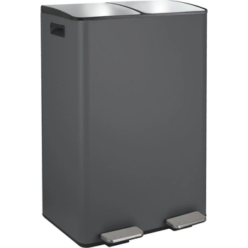 spirella Тъмносиво стоманено кошче за боклук 2x30 l за рециклиране с педал Aliya - Spirella (10.29500)