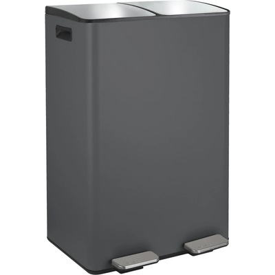 spirella Тъмносиво стоманено кошче за боклук 2x30 l за рециклиране с педал Aliya - Spirella (10.29500)