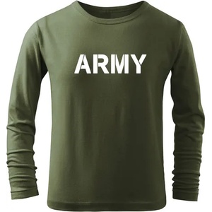 DRAGOWA детска тениска с дълъг ръкав Army, маслиненозелена (7185)
