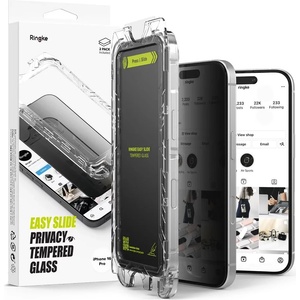 Ringke Easy Slide комплект 2 броя защитни тонирани твърди стъкла за iPhone 16 Pro Privacy (8800274960053)
