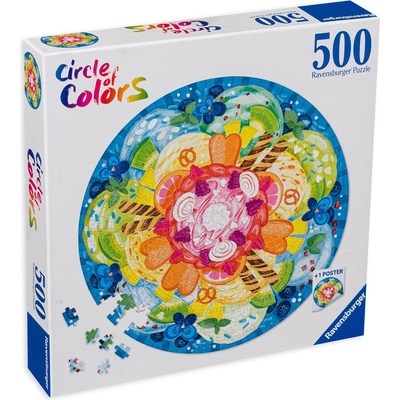 Ravensburger Кръгъл пъзел Ravensburger от 500 части - Сладолед (17348)