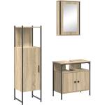 vidaXL Комплект мебели за баня 3 бр. Кафяво 33 x 33 x 120, 5 см (3345148)