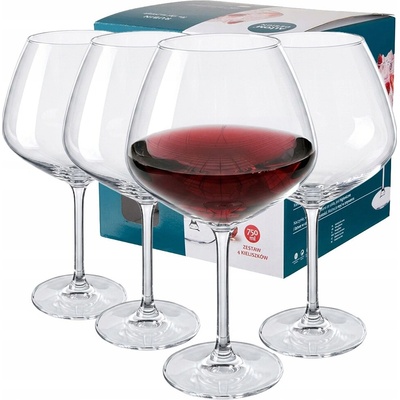 Design Poháre na víno veľké zaoblené Altom Rubin 4 kusy 750 ml