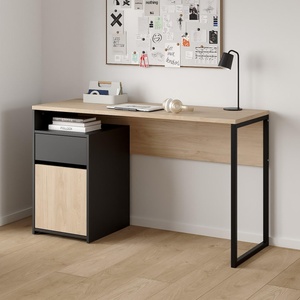  Бюро Function Plus с врата и чекмедже Черен мат и Jackson Hickory