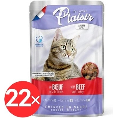 Plaisir Cat Hovädzie morka 22 x 100 g