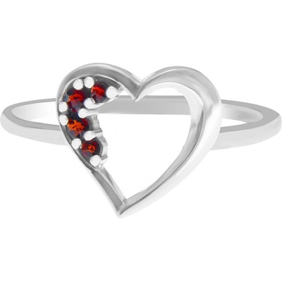 Český granát prsten stříbrný 121035