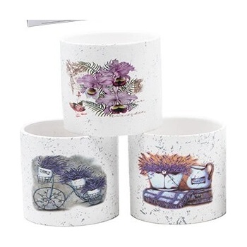 Декоративна керамична кашпа Винтидж лила ф10х9см 1бр (02-23479/1)