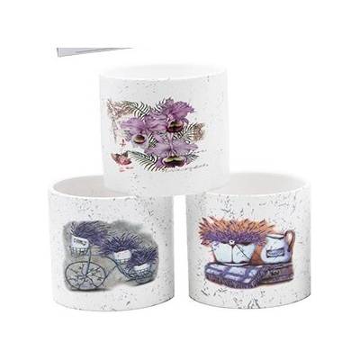 Декоративна керамична кашпа Винтидж лила ф10х9см 1бр (02-23479/1)