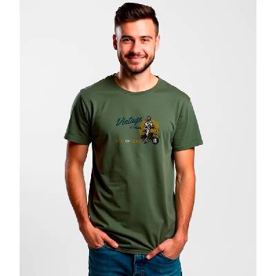 Тениска Kruskis Nostalgia short sleeve T-shirt - Green / Grey (Dark Army Green)