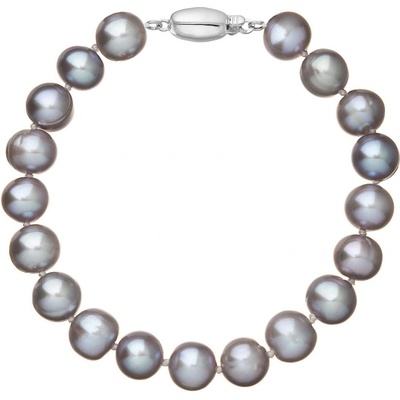 Pavona perlový náramek z říčních perel se zapínáním z bílého 14 karátového zlata 823010.3/9271B grey