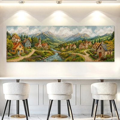 Obraz na plátně - Kamenice nad Tichou FeelHappy.cz Rozměr obrazu (Šířka x Výška): 120 x 40 cm