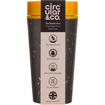 Circular & Co. recyklovaný kelímek na kávu 340 ml Barva: Černá/Hořčicově žlutá