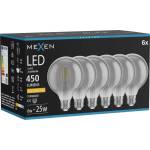 Mexen Vintis 6x LED енергоспестяваща лампа E27, G95, 6W, Топло - 2200K, 450 lm, димяща (L157-E27-0622-70x06)