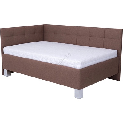 POHODA Тапицирано легло с място за съхранение, без матрак MARIA PETITE 120x200 см, кафяво (PO0054)