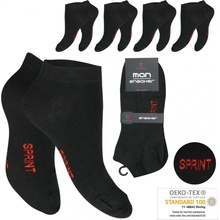 Footstar pánske 4 páry členkových bavlnených ponožiek SPRINT Čierne