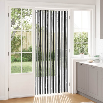 vidaXL Мрежа против насекоми Шенил Сив и черен 90 x 220 cm 100% ПП (42034424)