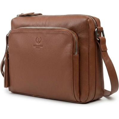 Paolo Peruzzi Hnědá dámská kožená crossbody kabelka Jacomina