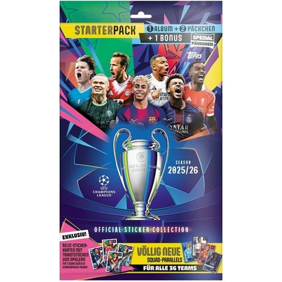 Topps Album Pack samolepek champions league 2025/26